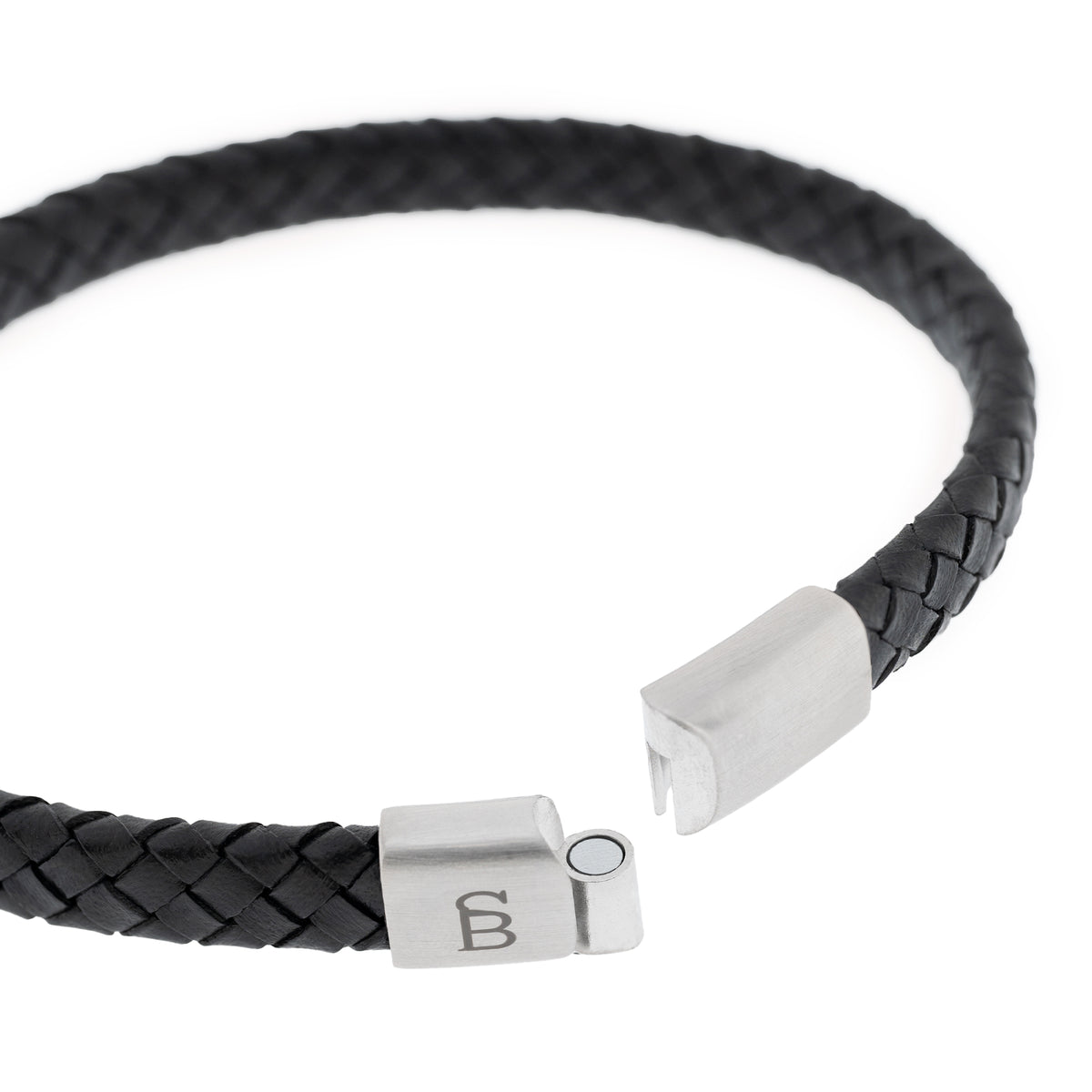 Steel & Barnett Riley Black Leather Bracelet - Small