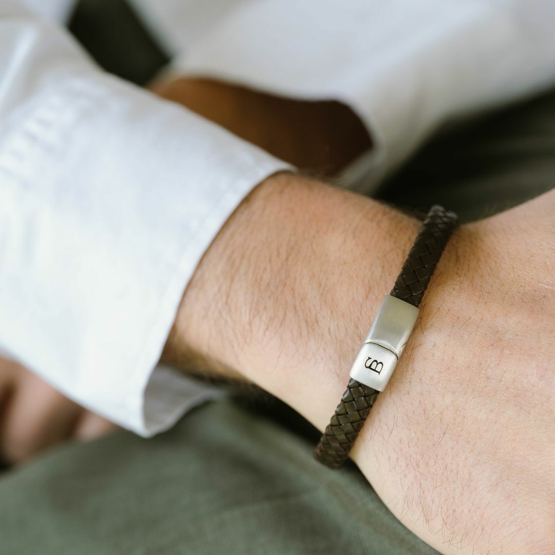 Steel & Barnett Riley Vintage Brown Leatherl Bracelet - Small