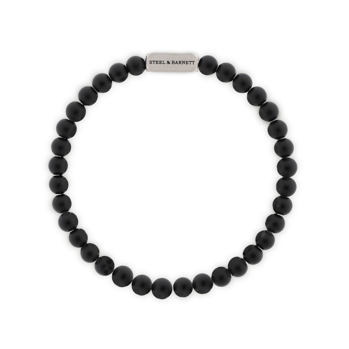 Steel & Barnett Natural Ned 6mm Black Onyx Bead Bracelet - Small