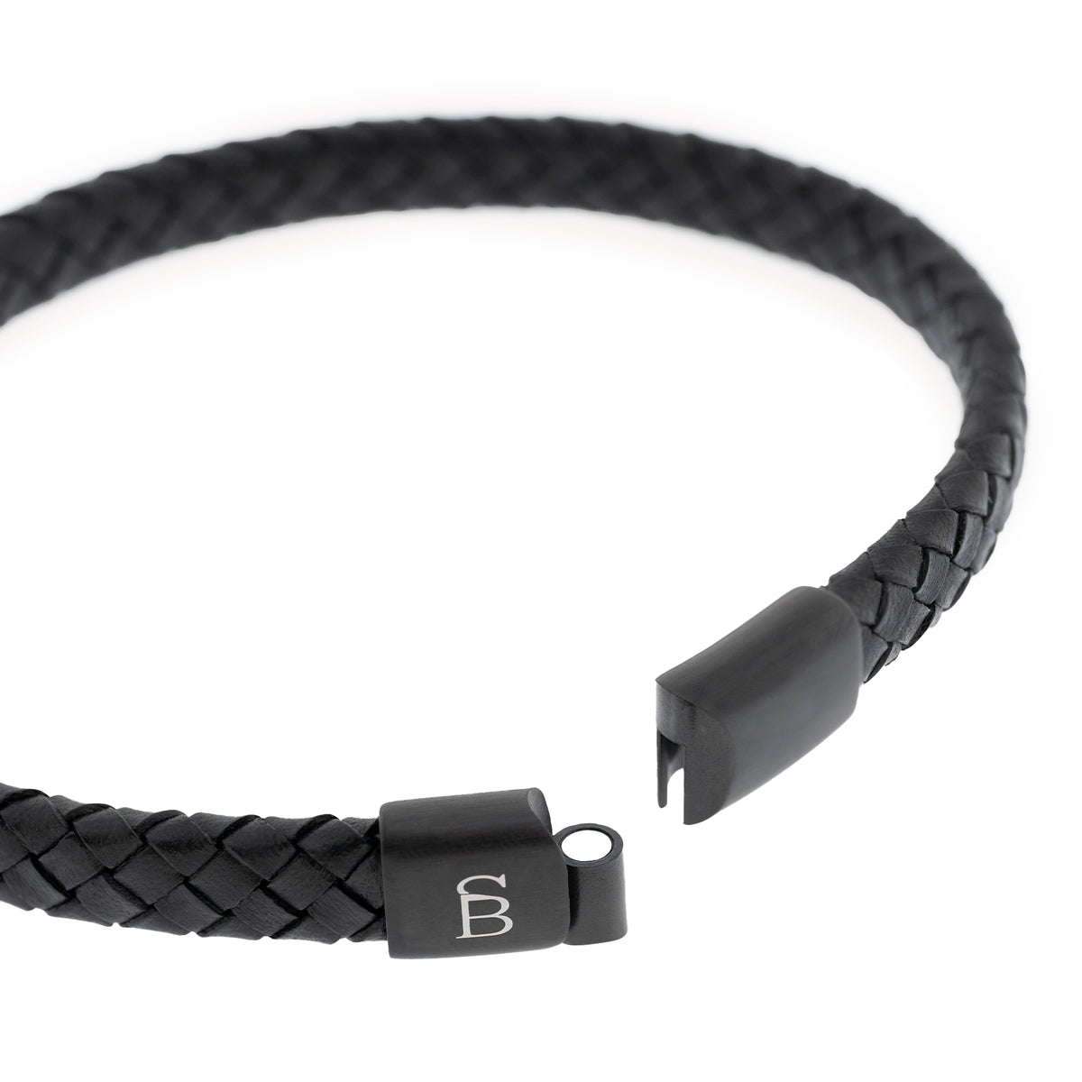 Steel & Barnett Black Edition Riley Black Leather Bracelet - Small