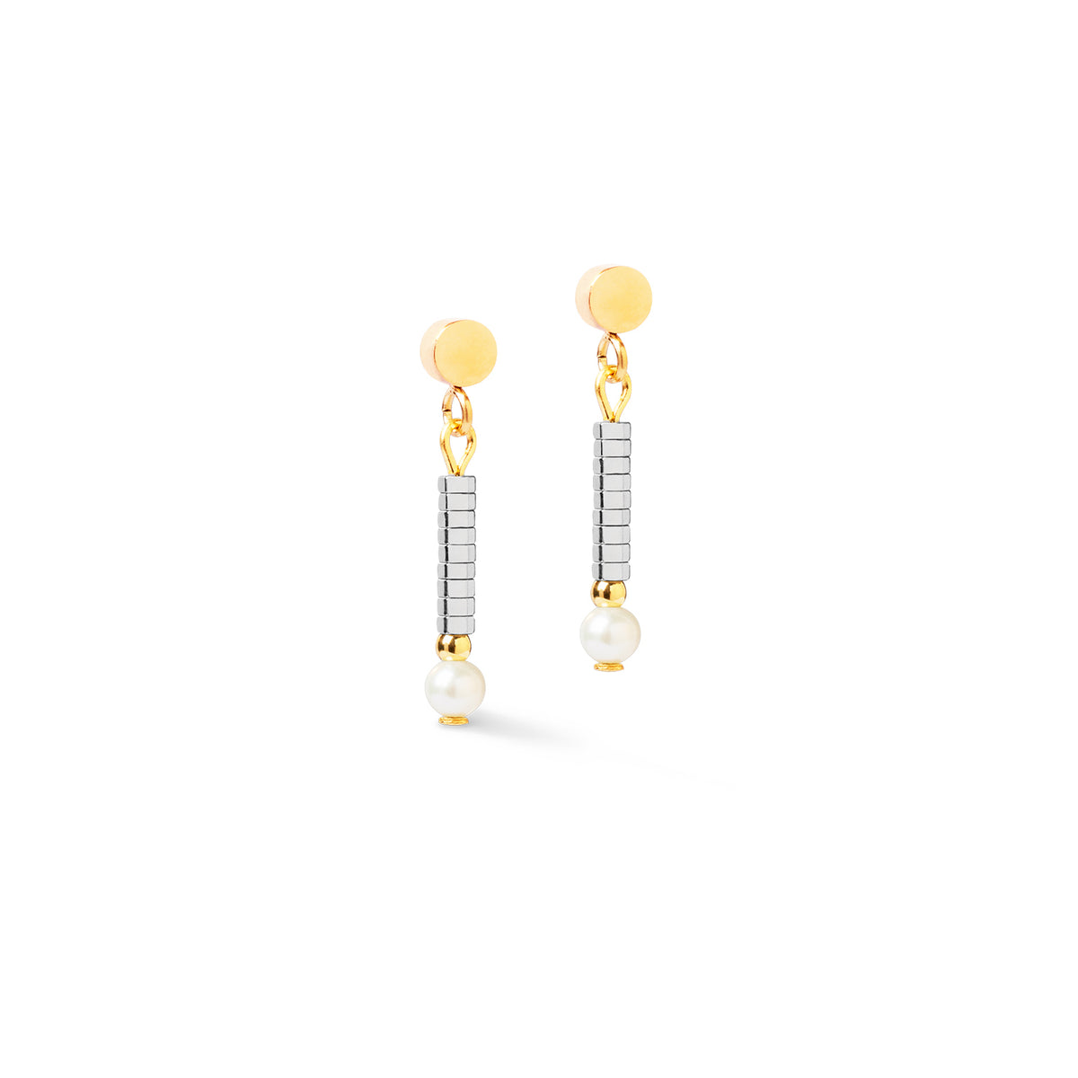 Coeur de Lion Stainless Steel Gold Plated  Edge & Grace Drop Earrings