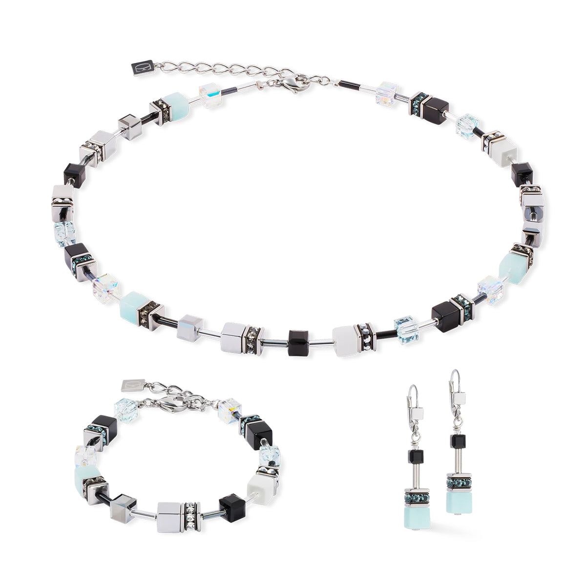 Coeur de Lion GeoCUBE® Iconic Ice Serenity Stainless Steel Earrings