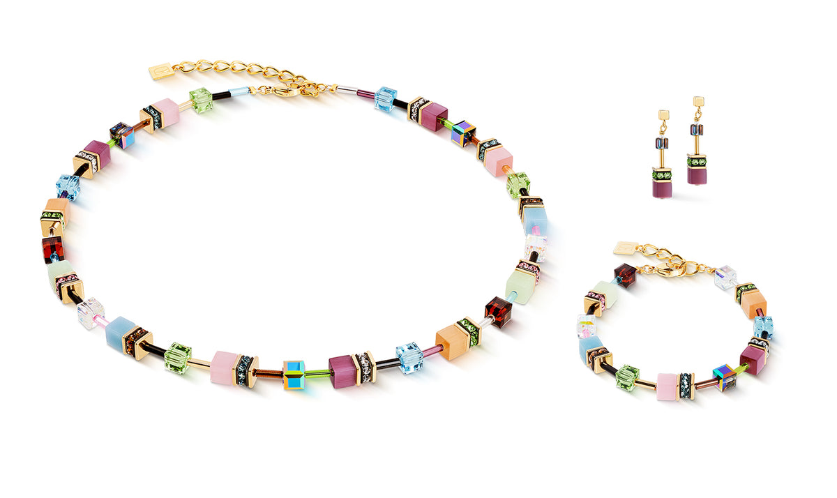 Coeur de Lion GeoCUBE® Iconic Art Nouveau Gold Plated Necklace