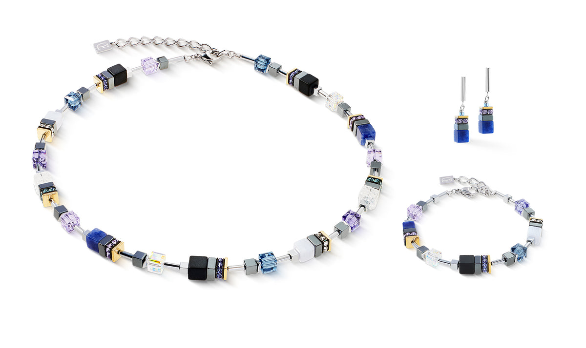 Coeur de Lion GeoCUBE Precious Motion Blue Moon Bicolour Necklace