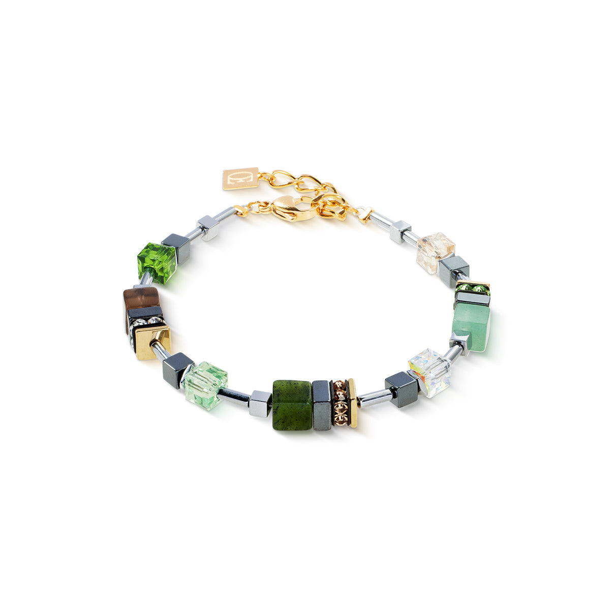 Coeur de Lion GeoCUBE® Precious Motion Forest Light Gold Plated Bracelet