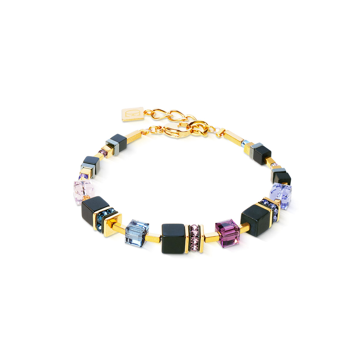 Coeur de Lion GeoCUBE® Precious Classic Blue Moon Gold Plated Bracelet