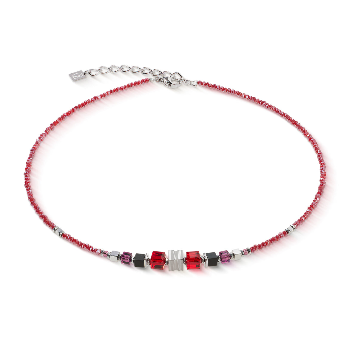 Coeur De Lion Red Wave Cube Flow Necklace
