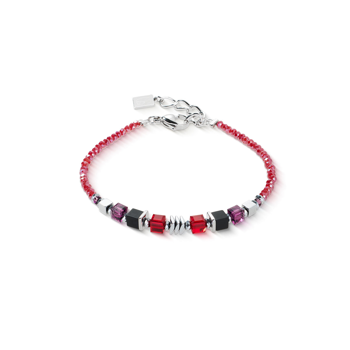 Coeur De Lion Red Wave Cube Flow Bracelet