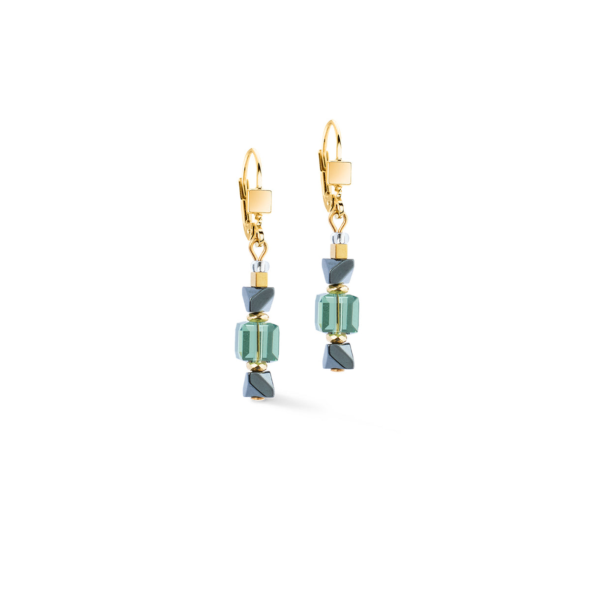 Coeur De Lion Precious Green/Turquoise Shape Drop Earrings