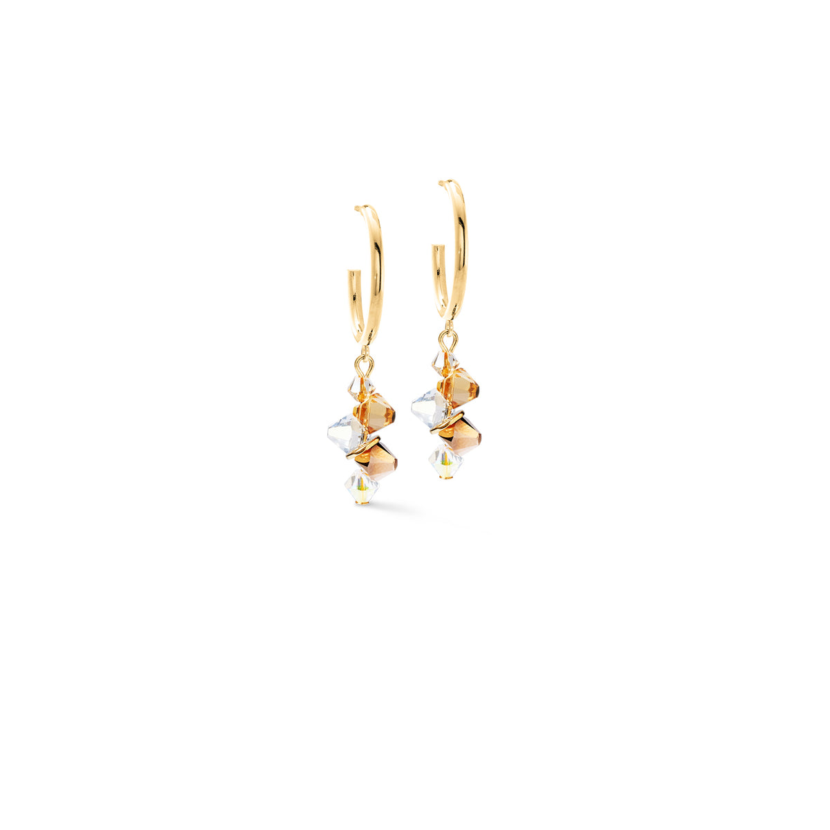 Coeur De Lion Dancing Crystals Beige Drop Earrings