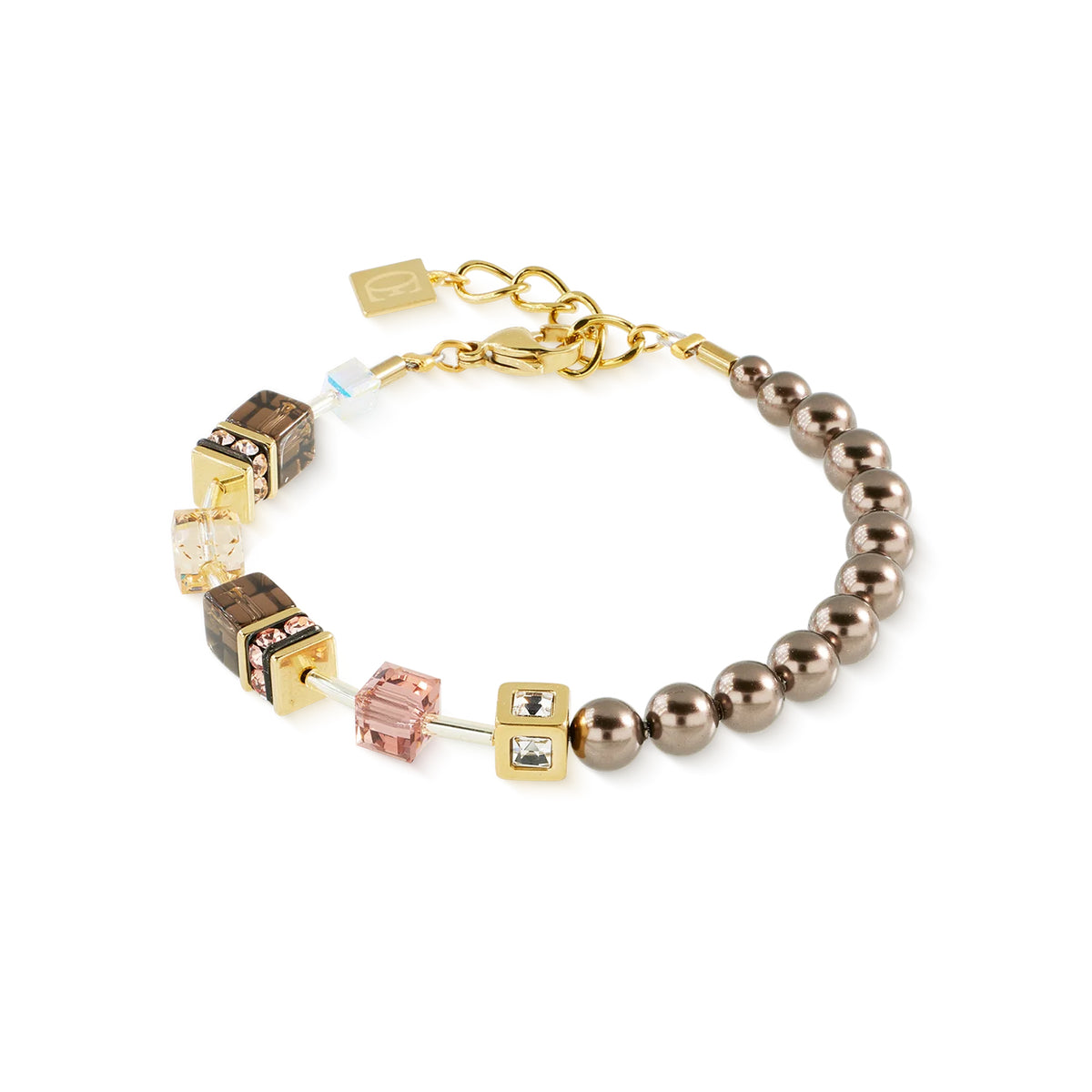 Coeur De Lion GeoCUBE® Mocha Mousse Precious Fusion Pearls Bracelet