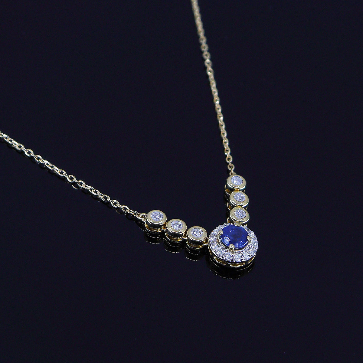 Pre-Owned 18ct Yellow Gold Sapphire & Diamond Necklace