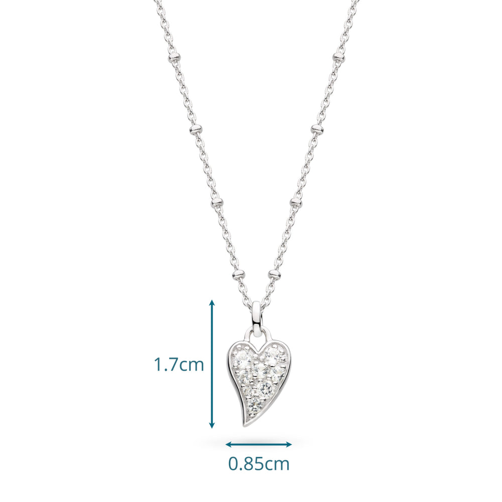 Kit Heath Desire Kiss Precious Pavé WT Heart Ball Chain Necklace