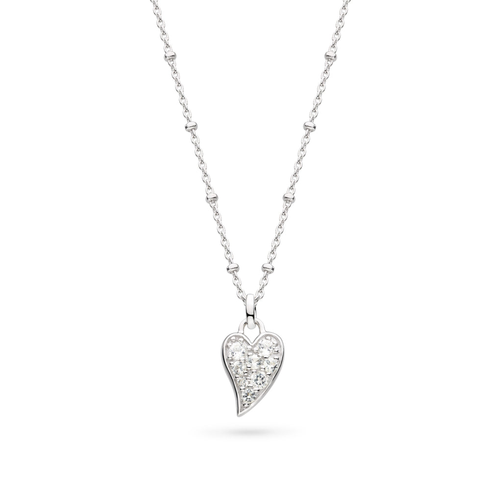 Kit Heath Desire Kiss Precious Pavé WT Heart Ball Chain Necklace
