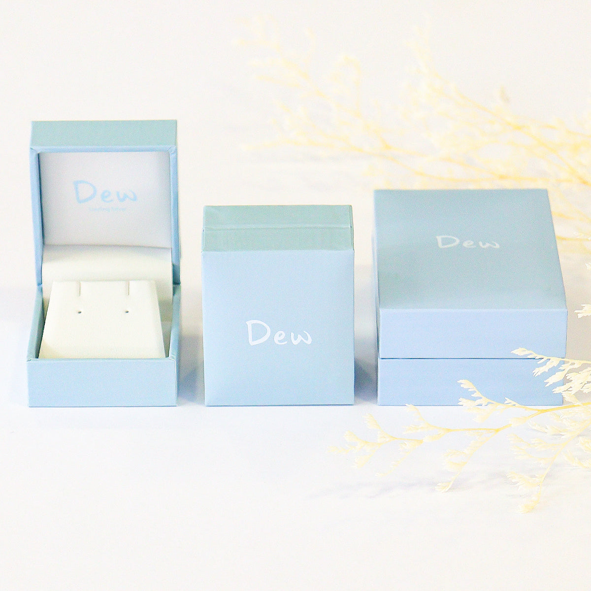 Dew Sterling Silver Baguette Blue Cubic Zirconia Stud Earrings