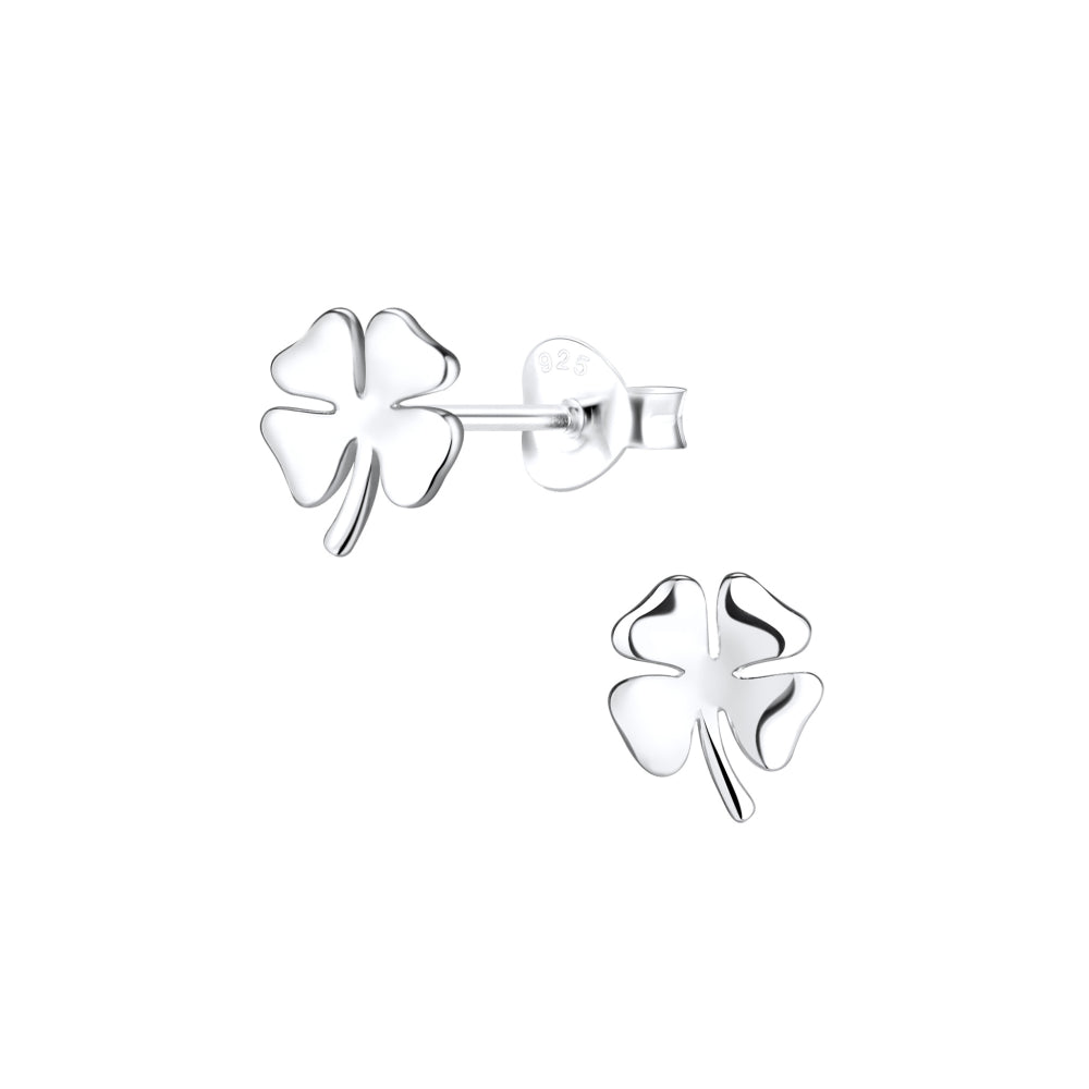 Dew Sterling Silver Clover Stud Earrings
