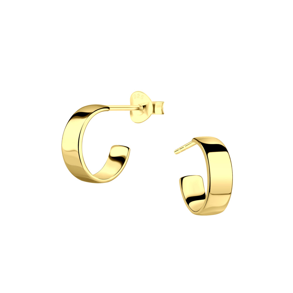 Dew Sterling Silver Gold Plated Chunky Hoop Earrings