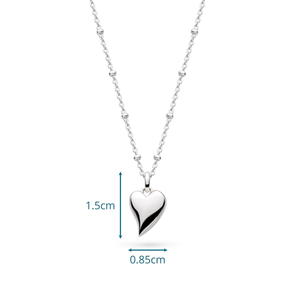 Dew Desire Kiss Midi Heart Ball Chain Necklace