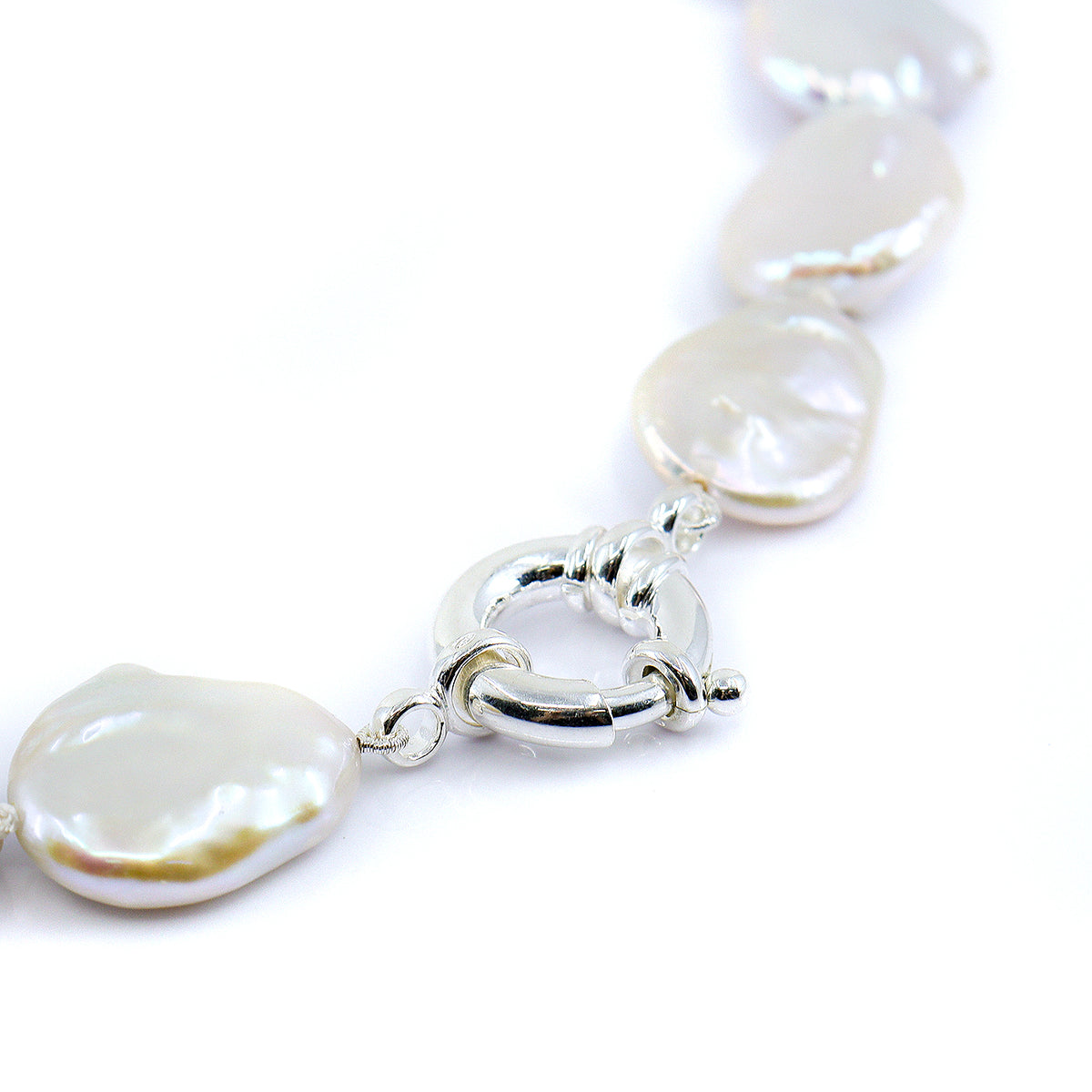 Sterling Silver Freshwater Large Irregular 17-22mm Baroque Pearl Necklace