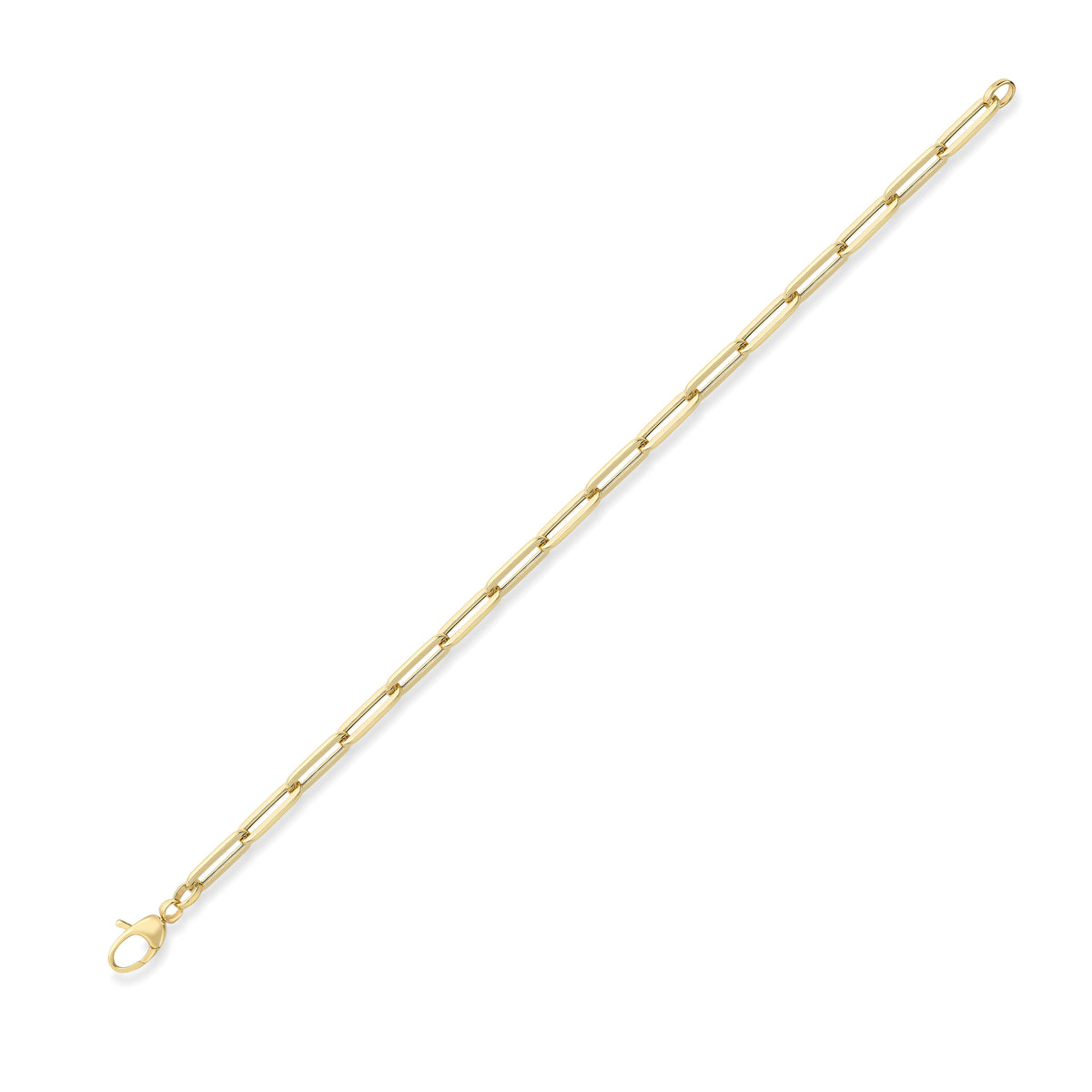 9ct Yellow Gold Fancy Polished  Paper Clip Link Bracelet