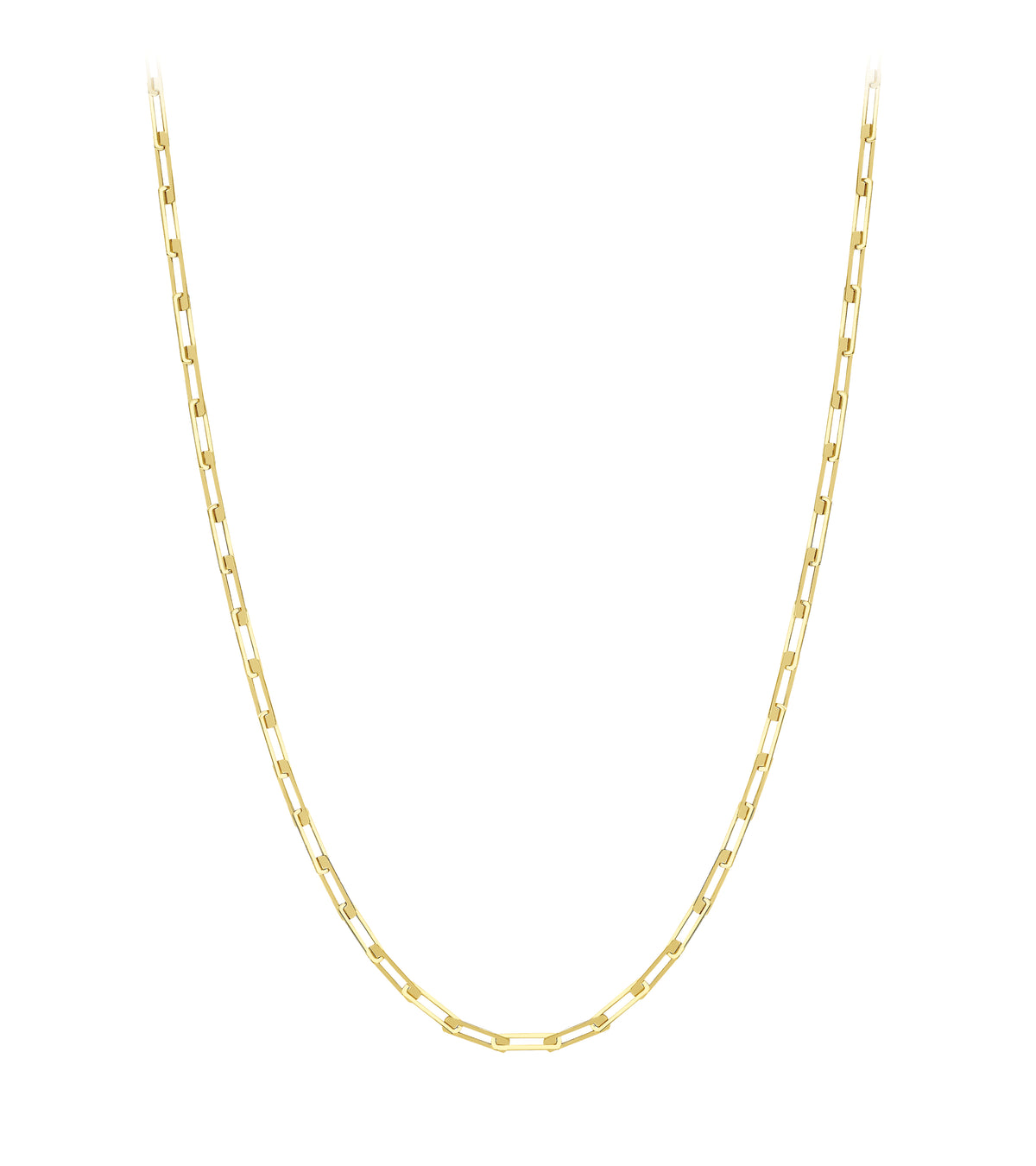 9ct Yellow Gold Paper Clip Necklace 18"