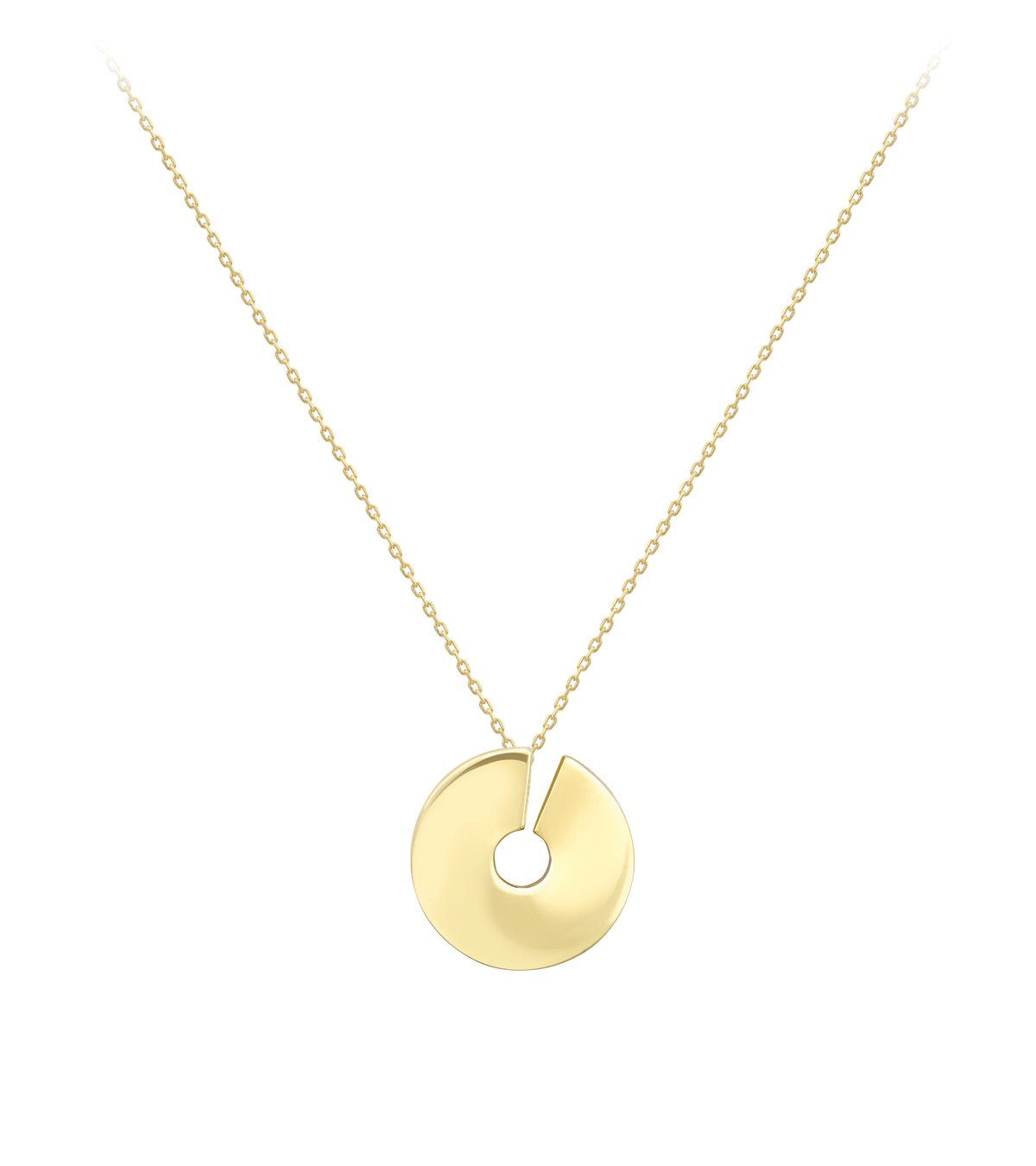 9ct Yellow Gold Polished Open Cirlce Necklace 18"