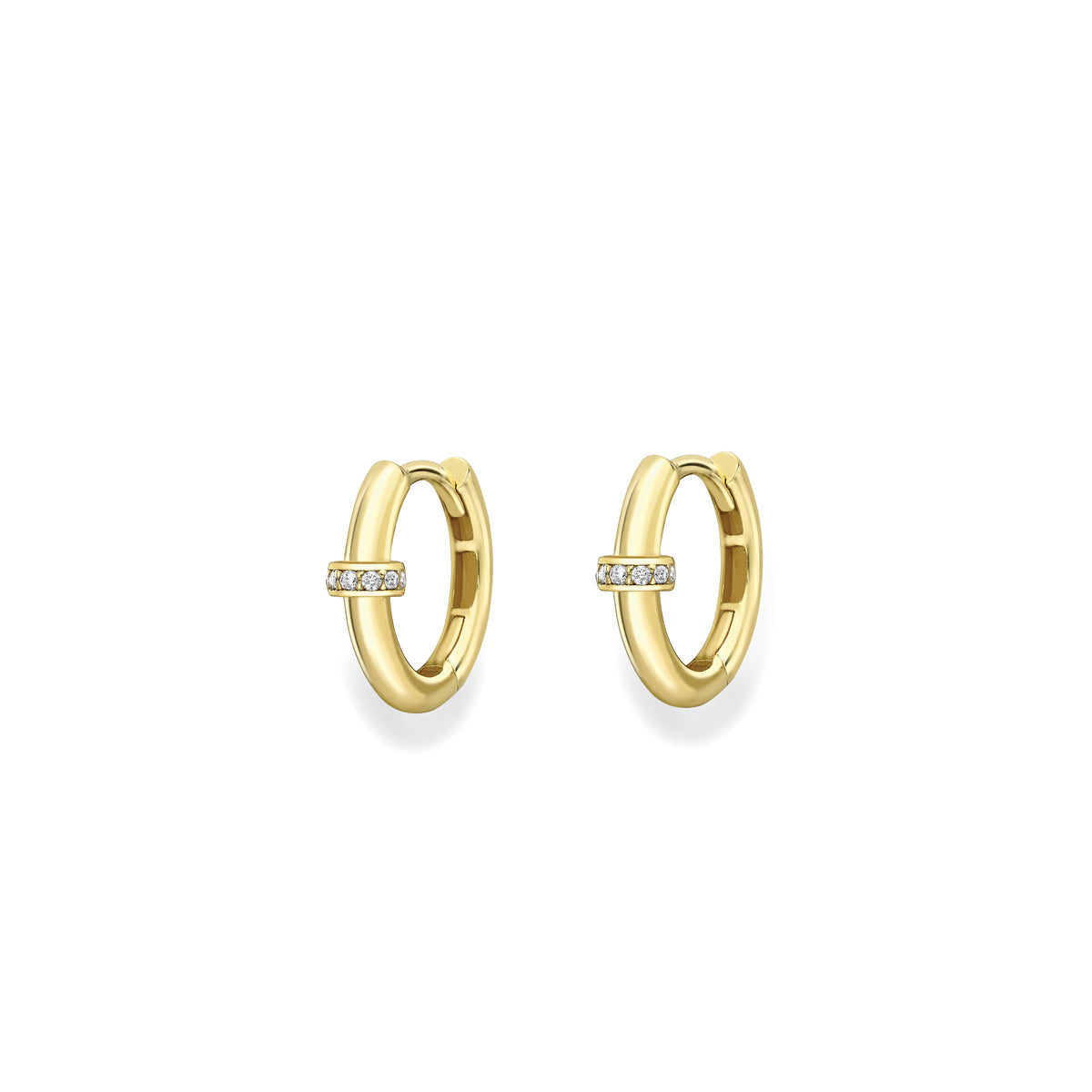 9ct Yellow Gold Cubic Zirconia Huggie Earrings