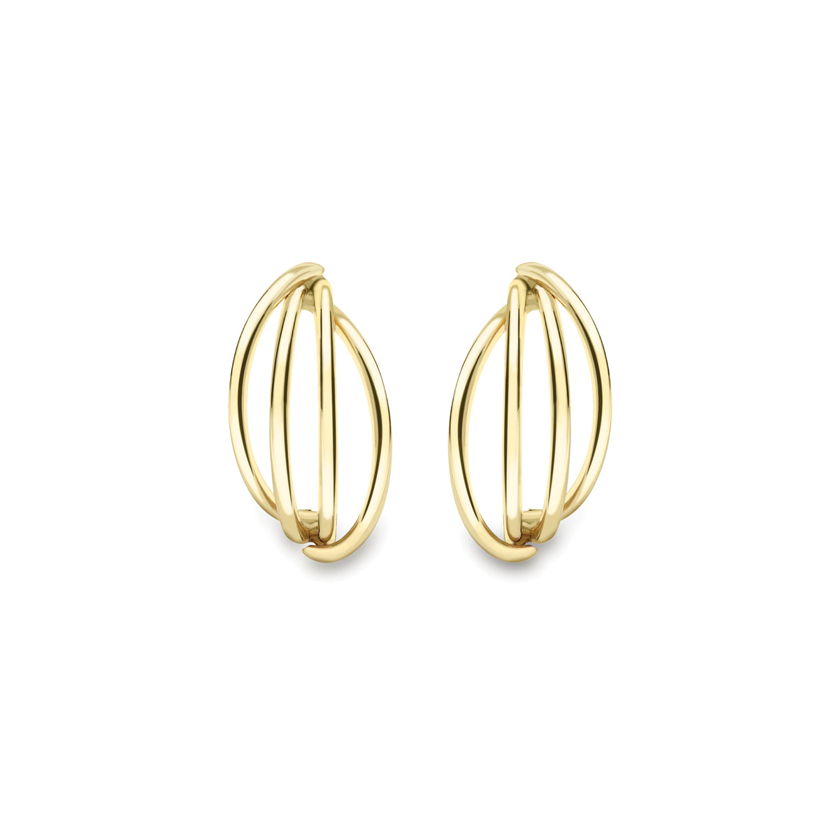 9ct Yellow Gold Wavy Stud Earrings