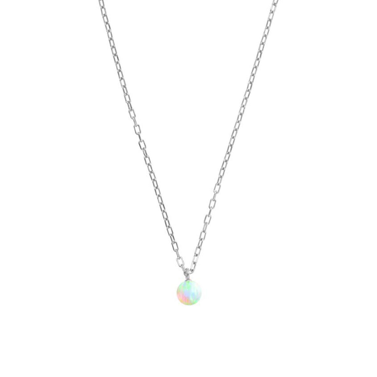 Ora Lab Grown 8mm Sea Opal Pendant & Sterling Silver Chain