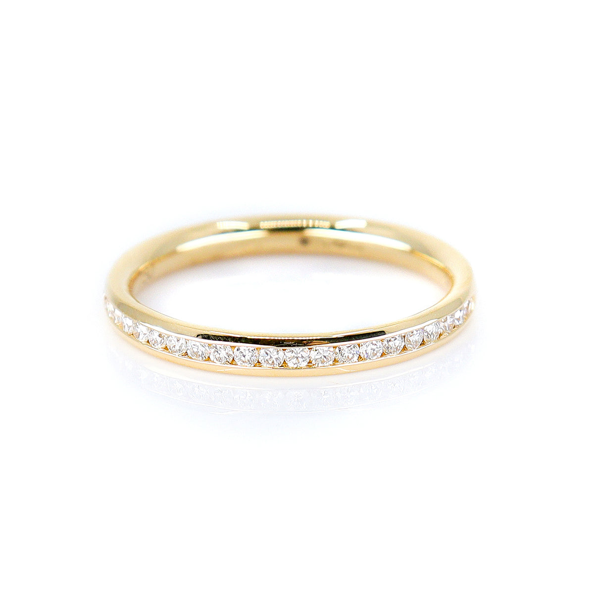 18ct Yellow Gold Lab Grown Diamond 0.21ct Channel Set Half Eternity Band Ring