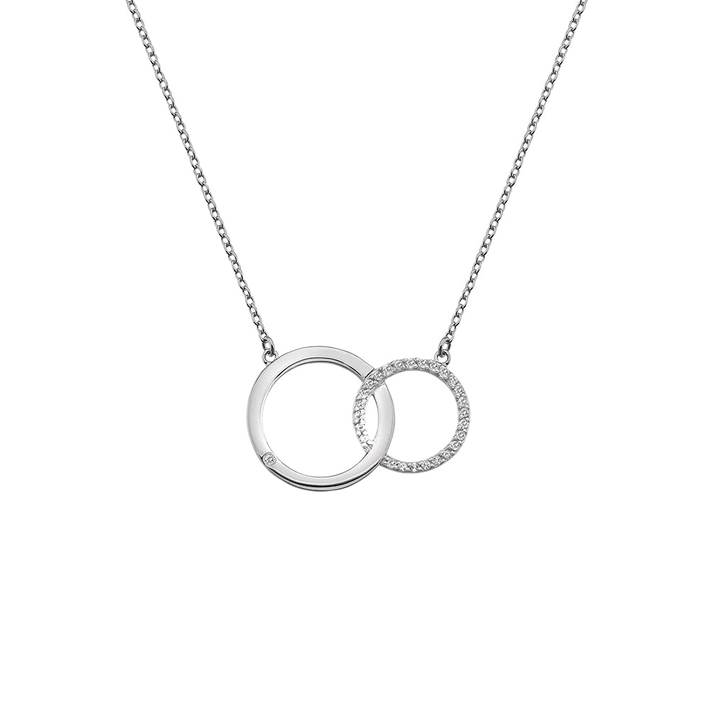 Hot Diamond Sterling Silver Striking Circle Necklace