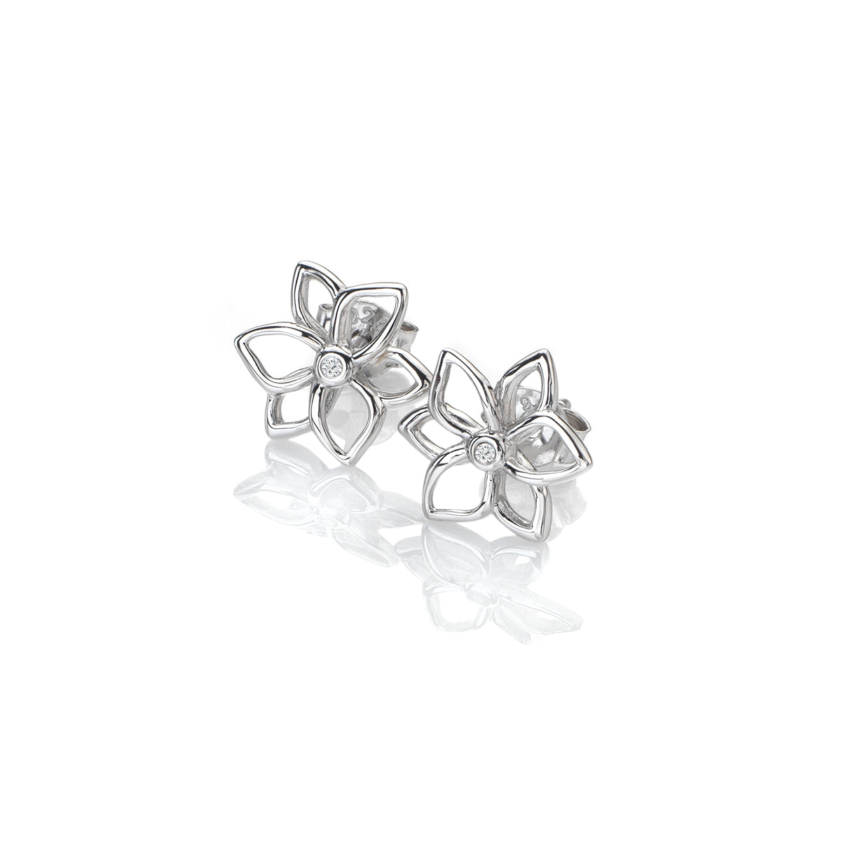 Hot Diamonds Sterling Silver Amulets Flower Stud Earrings