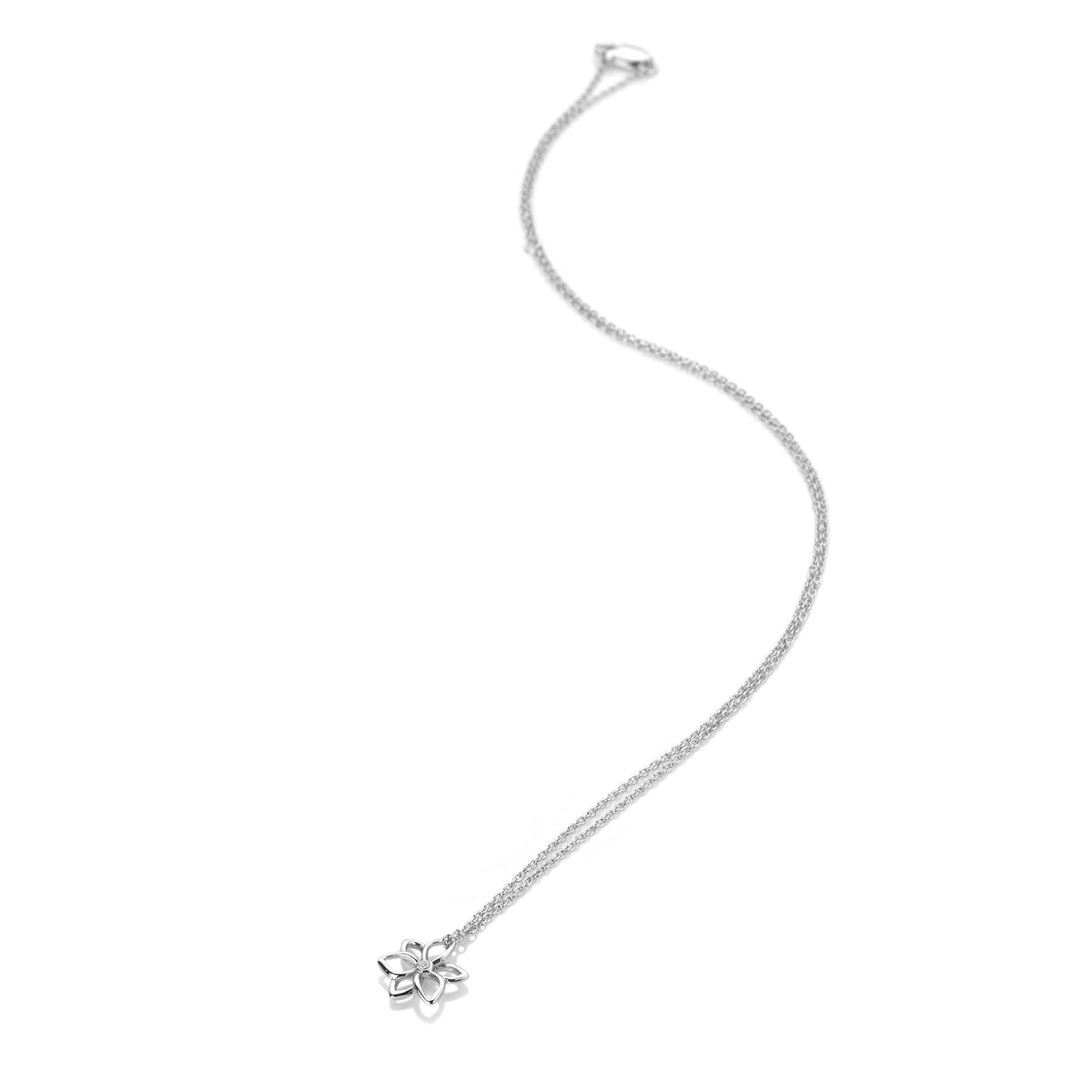 Hot Diamonds Sterling Silver Amulets Flower Pendant & Chain