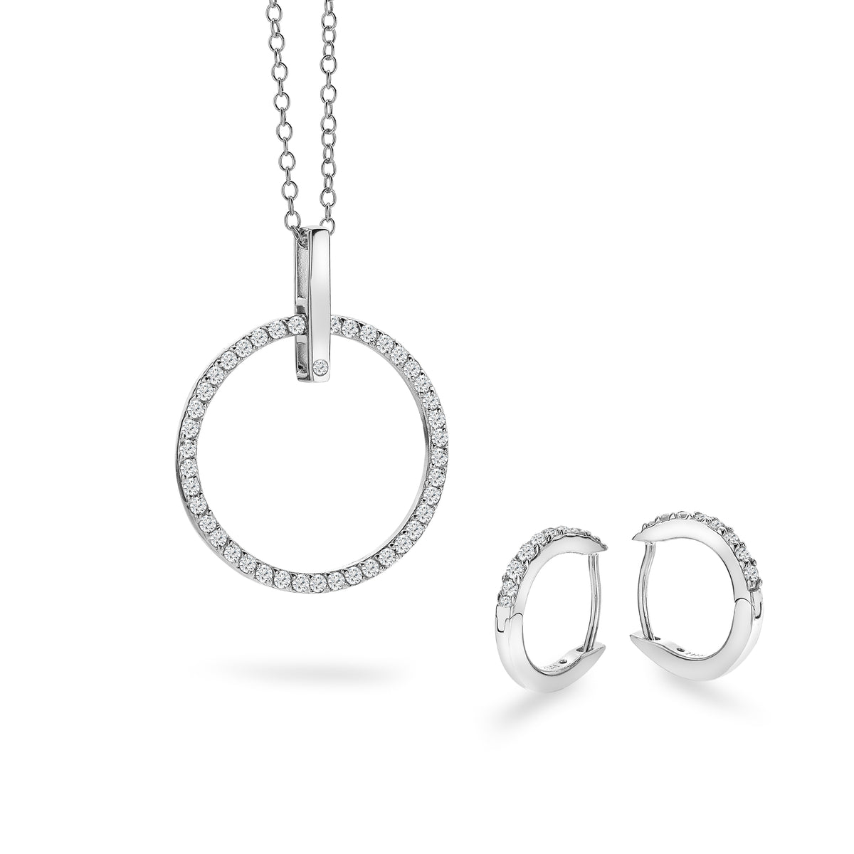 Hot Diamond Sterling Silver White Topaz Set