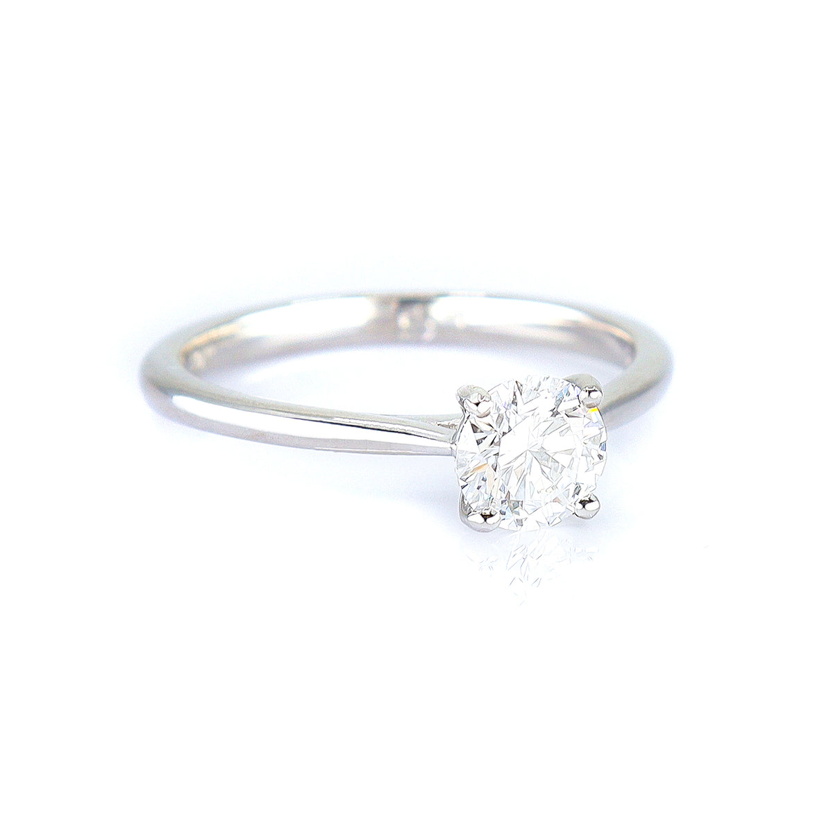 Platinum 0.74ct Lab Grown Diamond Round Brilliant Cut Solitaire Ring