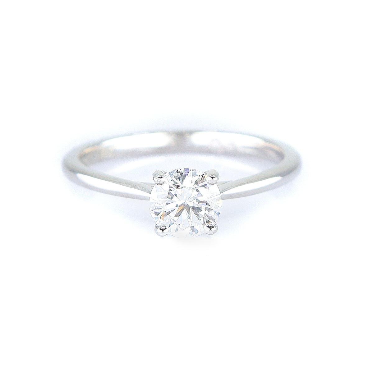 Platinum 0.74ct Lab Grown Diamond Round Brilliant Cut Solitaire Ring