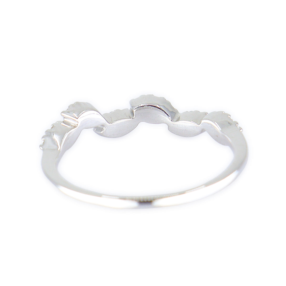 18ct White Gold 0.25ct Pave Set Diamond Marquise Design Eternity Ring