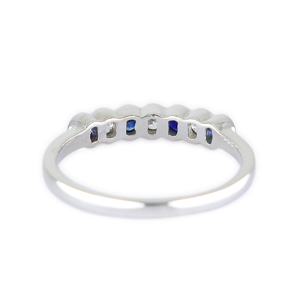 18ct White Gold Sapphire & Diamond Channel Set Eternity Ring