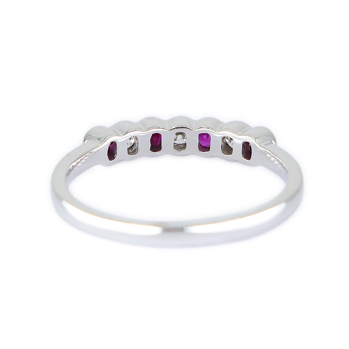18ct White Gold Ruby & Diamond Channel Set Eternity Ring