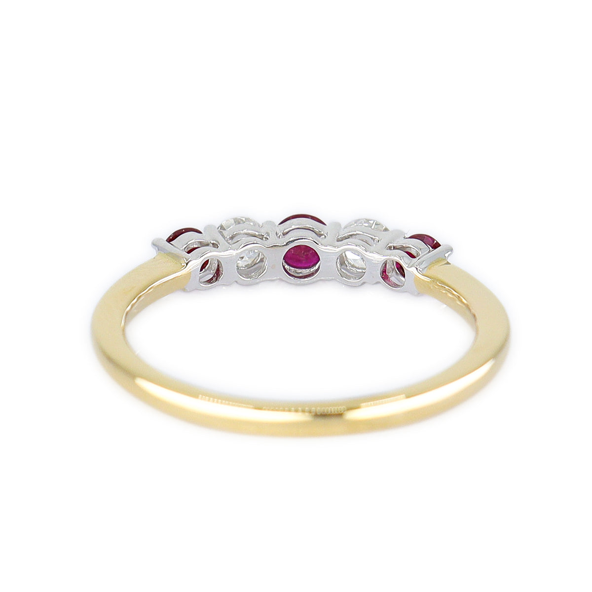 18ct Gold Ruby & Diamond Five Stone Eternity Ring