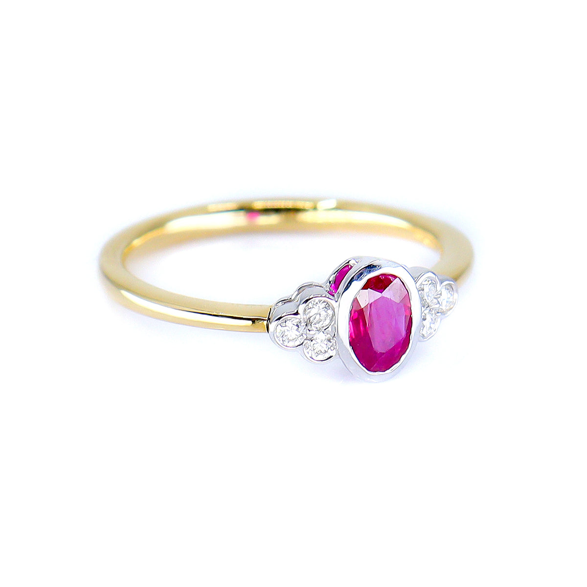 18ct Gold Oval Ruby & Diamond Ring