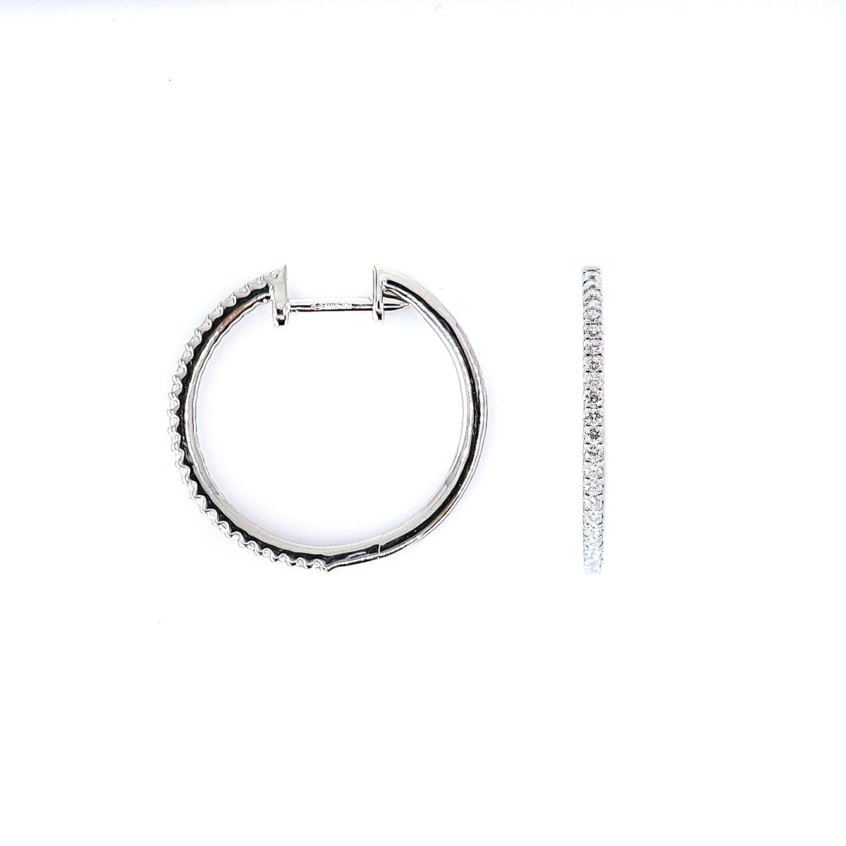 18ct White Gold 0.33ct Diamond Hoop Earrings
