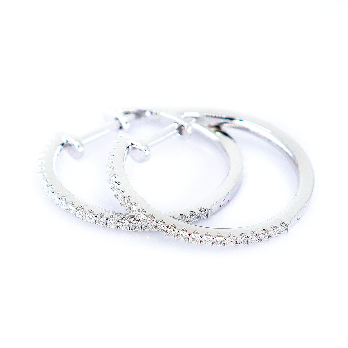 18ct White Gold 0.33ct Diamond Hoop Earrings