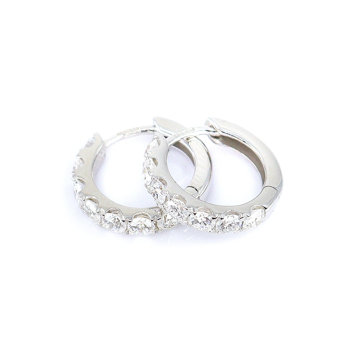 18ct White Gold 1.00ct Lab Grown Diamond Huggie Hoops With Report Card