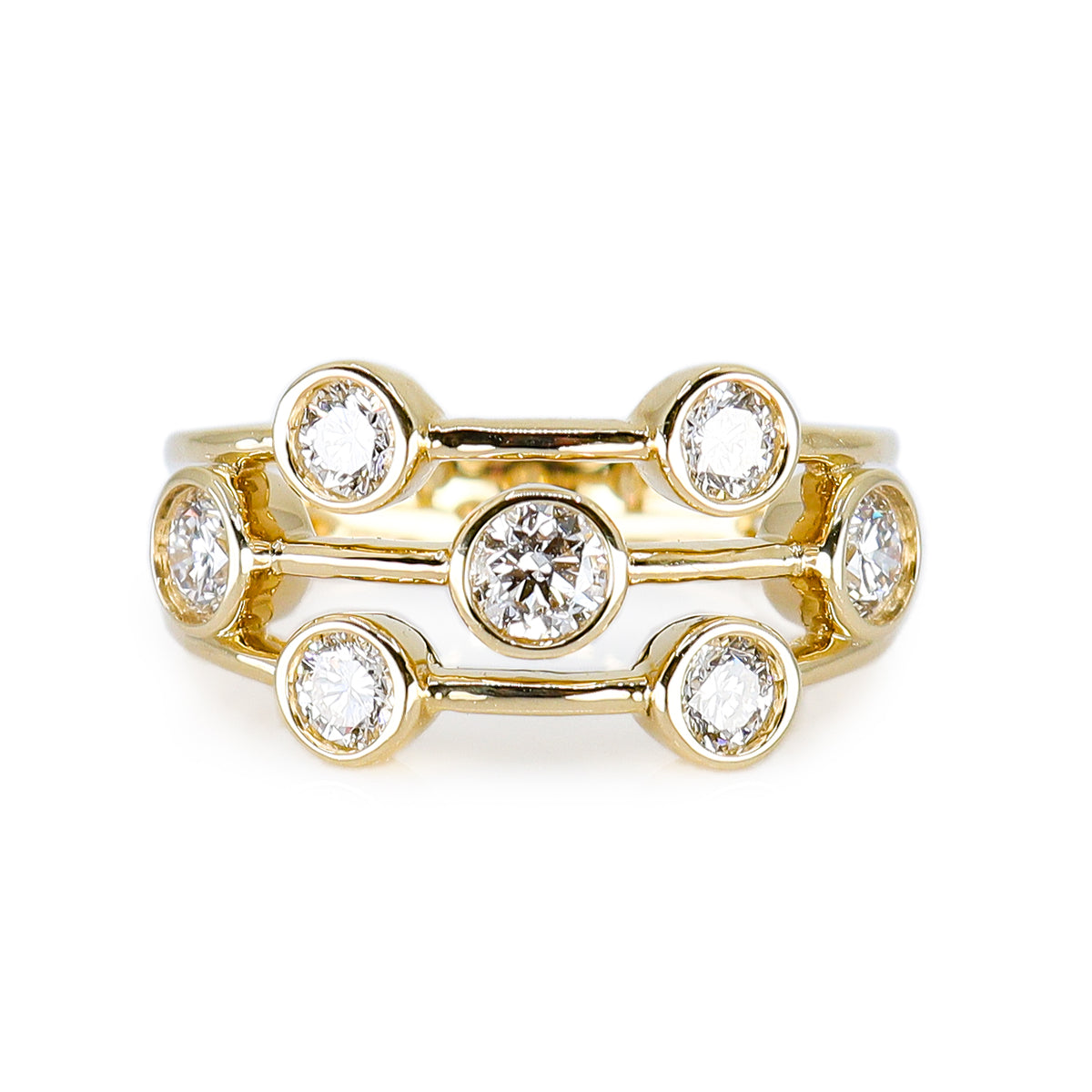 18ct Yellow Gold 1.06ct Lab Grown Diamond Scatter Ring With Report Card