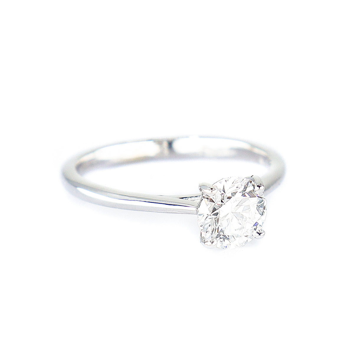9ct White Gold 1.10ct Lab Grown Certificated Diamond Solitaire Ring
