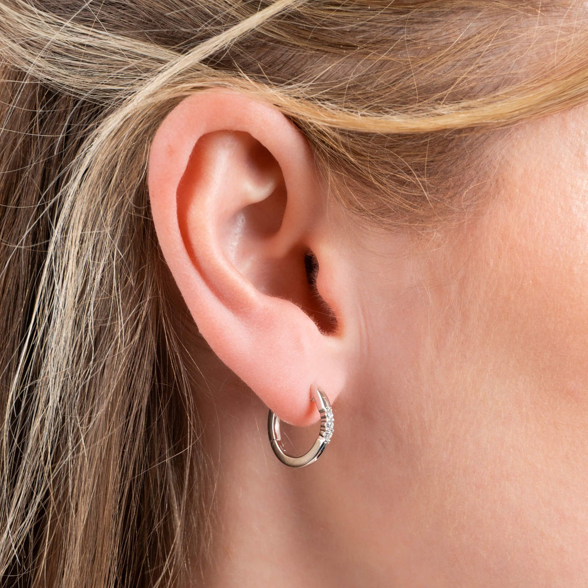 Diamonfire Sterling Silver Triple Plated Trio Cubic Zirconia Hoop Earrings