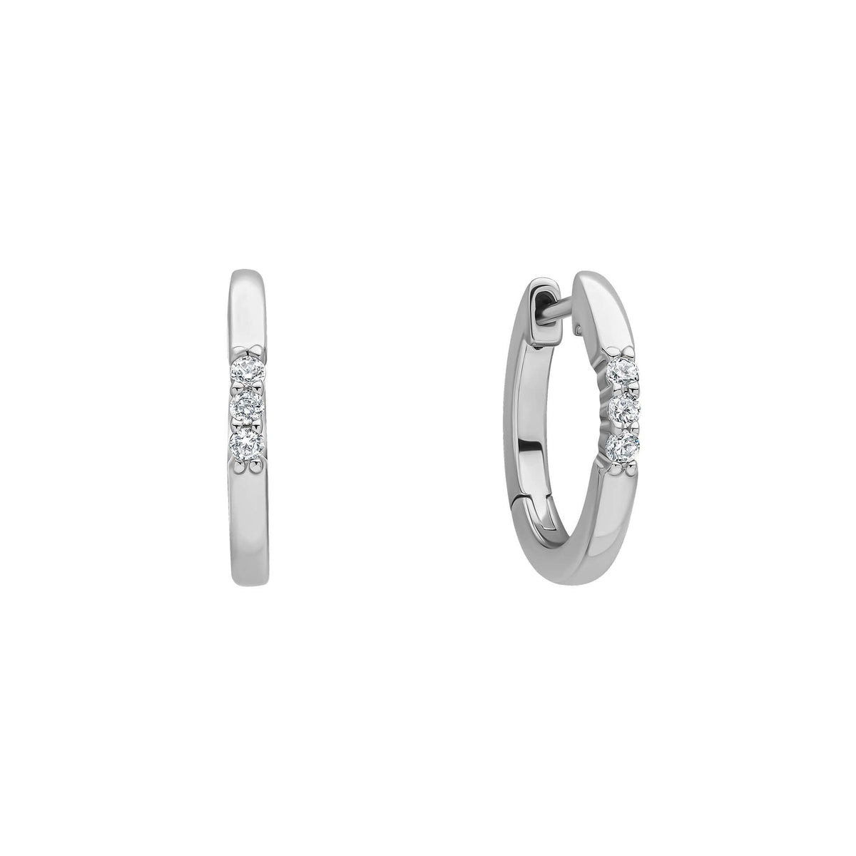 Diamonfire Sterling Silver Triple Plated Trio Cubic Zirconia Hoop Earrings