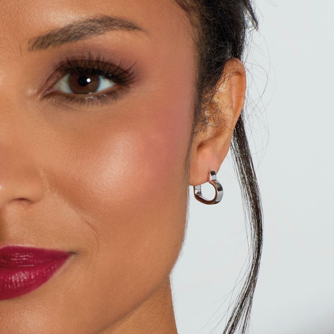 Kit Heath Love Silver Heart Hoop