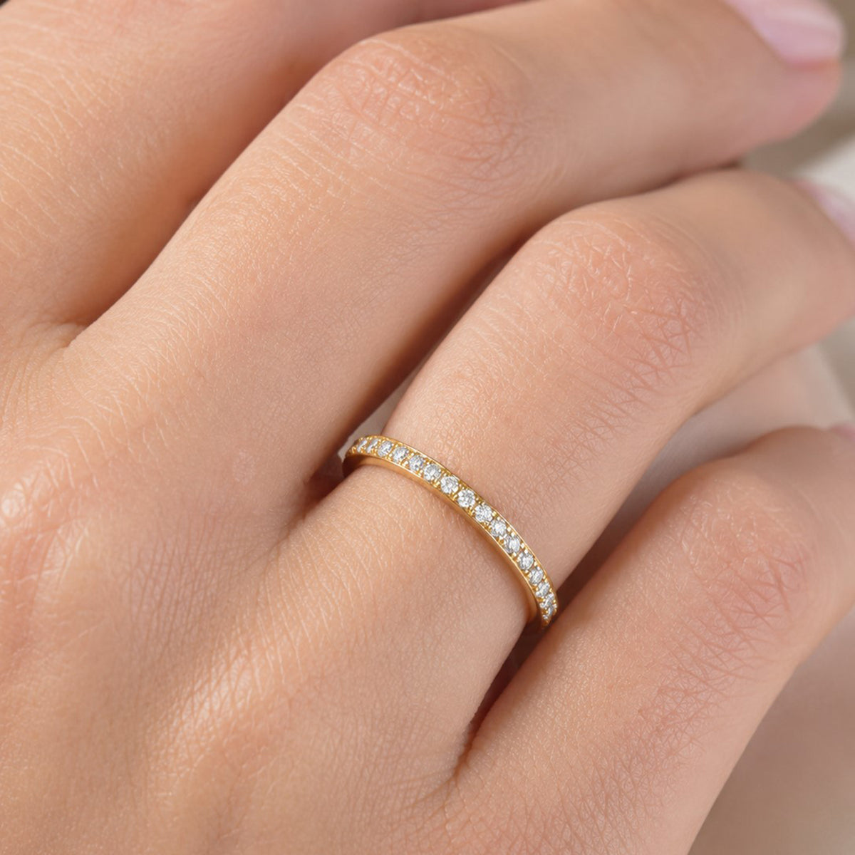 9ct Yellow Gold 0.23ct  Lab Grown Diamond Round Brilliant Cut Half Eternity Ring